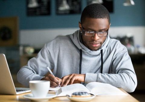 Student studying for exams