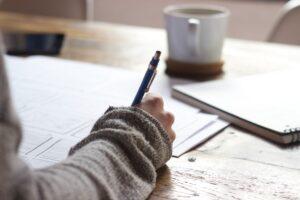 A person writing