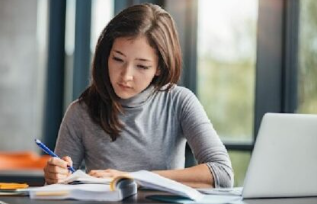 Image of woman studying