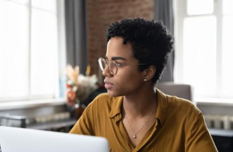 Image of woman studying
