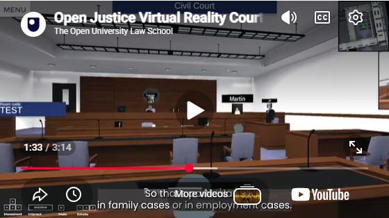 image of the Open Justice virtual courtroom environment