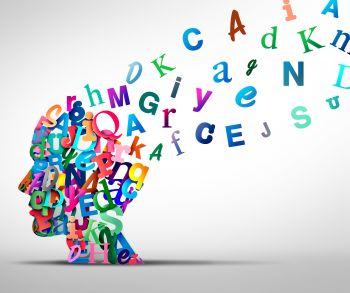 image of a head surrounded by letters