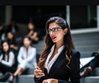person facing an audience