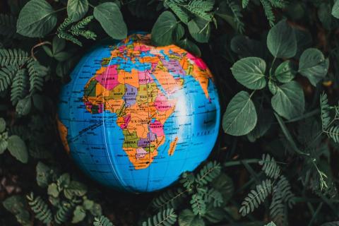 A globe of the world with the camera focusing on Africa and it's countries