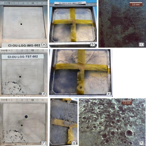 Image showing multiple DISC targets post-impact with aerogel