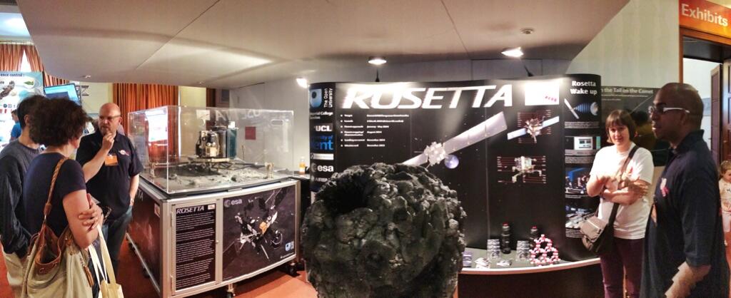 The exhibit included a comet model, a half-scale model of the Philae lander and an interactive "pin the tail on the comet". Picture by Jakub Bochinski.