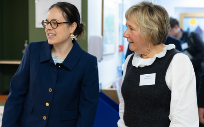 Deputy First Minister Kate Forbes MSP, Cabinet Secretary for Economy and Gaelic, and Dr Sylvia Warnecke, Senior Lecturer and Academic Lead Nations at the OU in Scotland