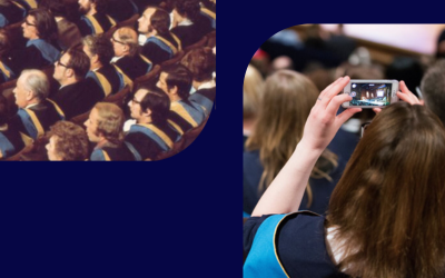 Archive photo of OU degree ceremony in 1970s © OU Digital Archive 