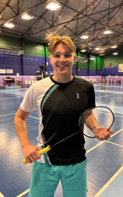 Professional badminton player and OU student Adam Pringle, photo by Lucas Noyon at Badminton Photo