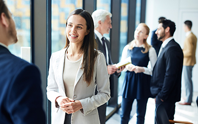 Business people in conversation