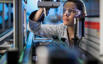 A female engineer at work