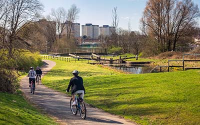 Cyclists in Glasgow