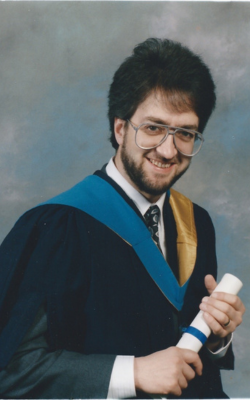 Tom Gibb at his graduation ceremony in 1993