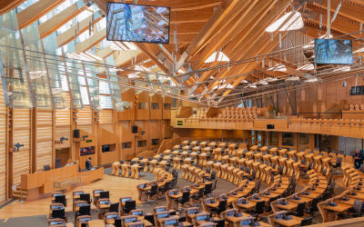 The Scottish Parliament's debating chamber