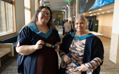 Graduates Rebecca and Anne Woodthorpe - photo by Kathryn Tuckerman