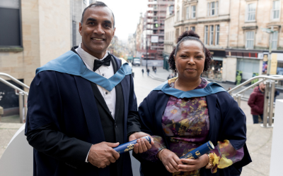 OU graduates Elvis Mohammed and Arlene Warrick-Mohammed