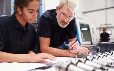 Two engineers in their workplace