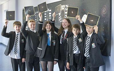 Pupils from Denny High School's STEM club 
