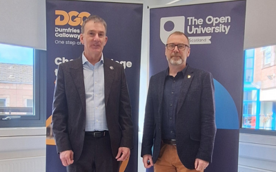 Douglas Dickson, Dumfries and Galloway College Principal and Chief Executive Officer, and OU in Scotland Principal, Martin Boyle.