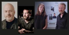 Craig Robertson (left), Alex North (middle), Prof Zoe Walkington (middle) & Prof Graham Pike (right)