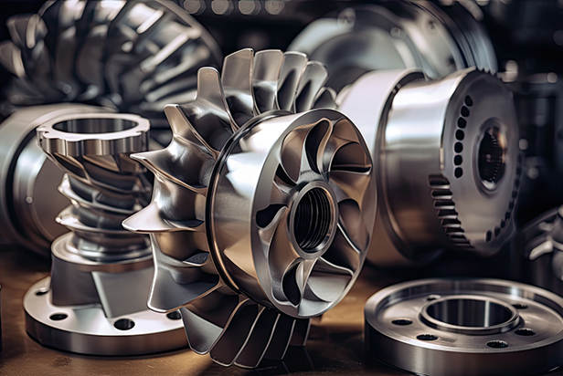 The high technology metal 3d printing turbine parts the sample of automotive parts from rapid prototype manufacturing concept