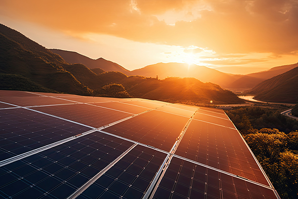 Close up of solar panels