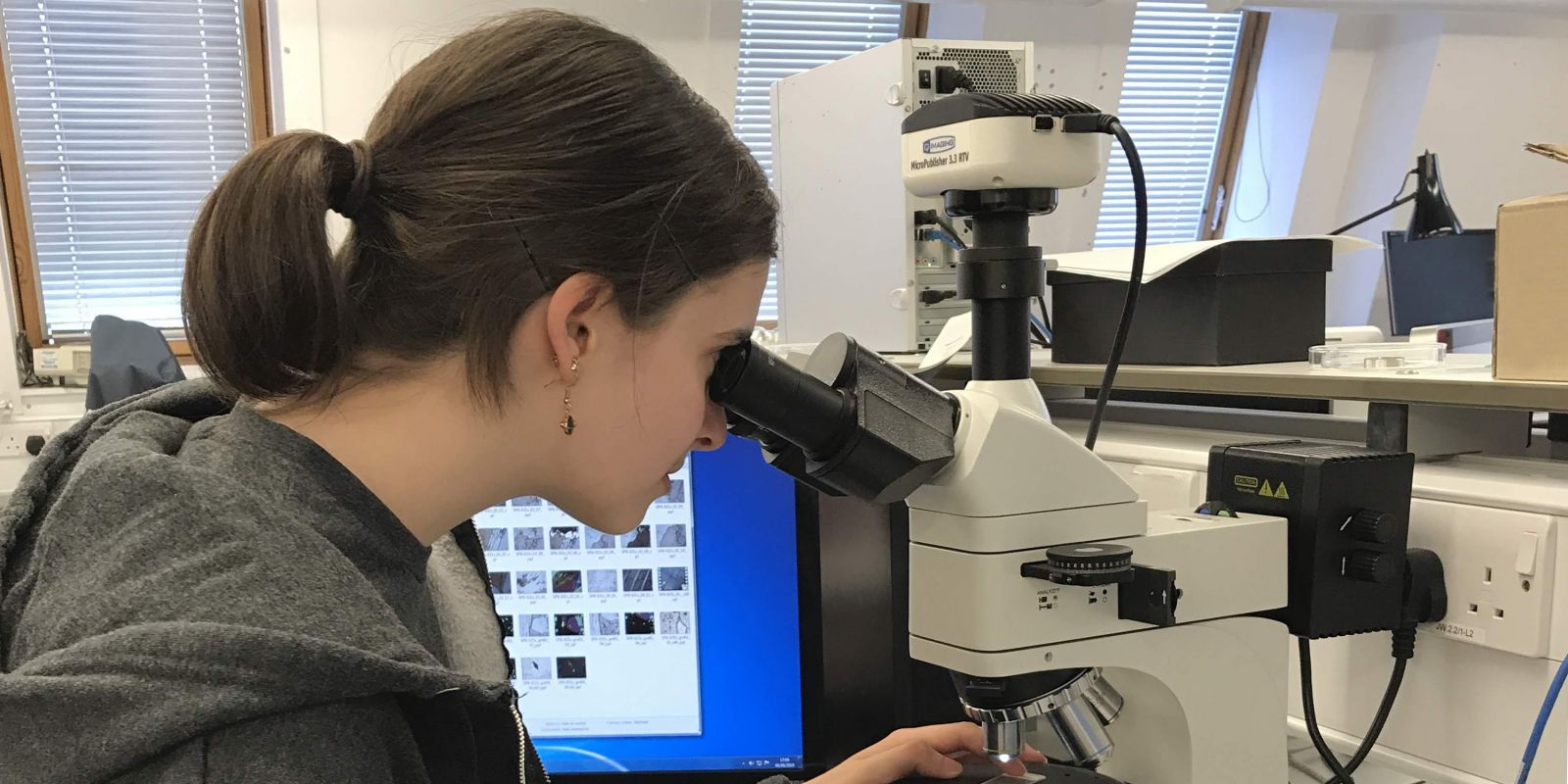 Student working in the lab