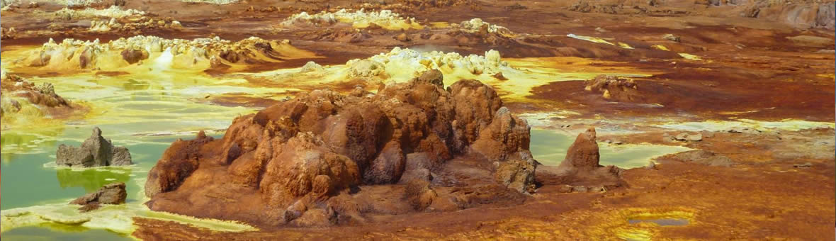 Microorganisms in extreme environments - rock feature on the shoreline