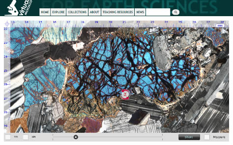 Thin section shown on the digital Virtual Microscope platform