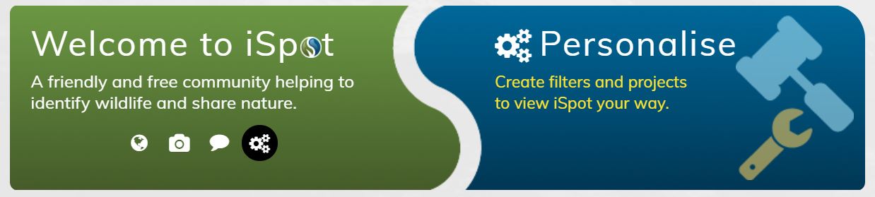 iSpot banner, listing the participatory nature of this citizen science project
