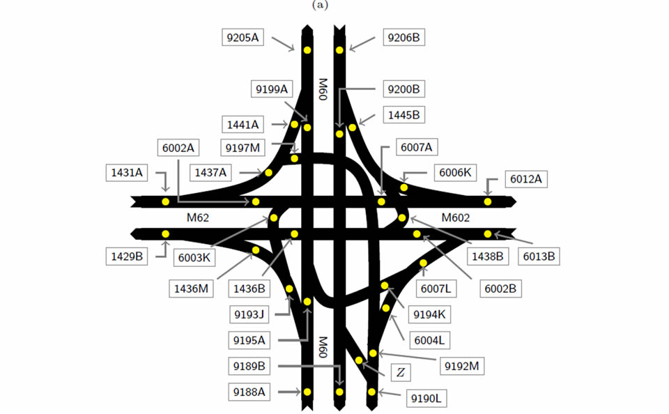 Graphic representing the junction between M60 and M620 motorways