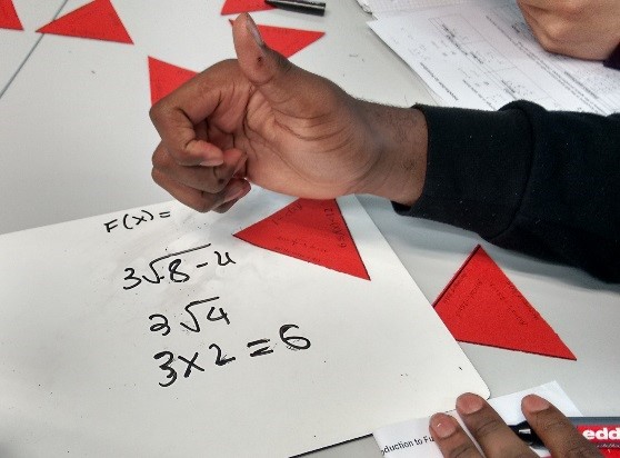 student working on mathematics