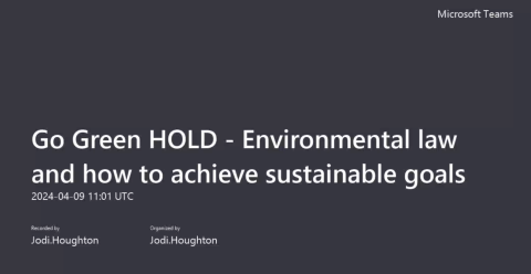 Presentation introduction slide: Go Green