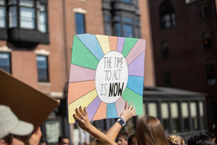 Climate activist sign