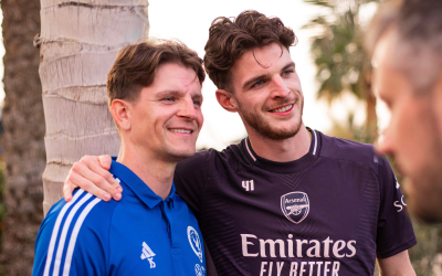 Jack taking a photo with Declan Rice