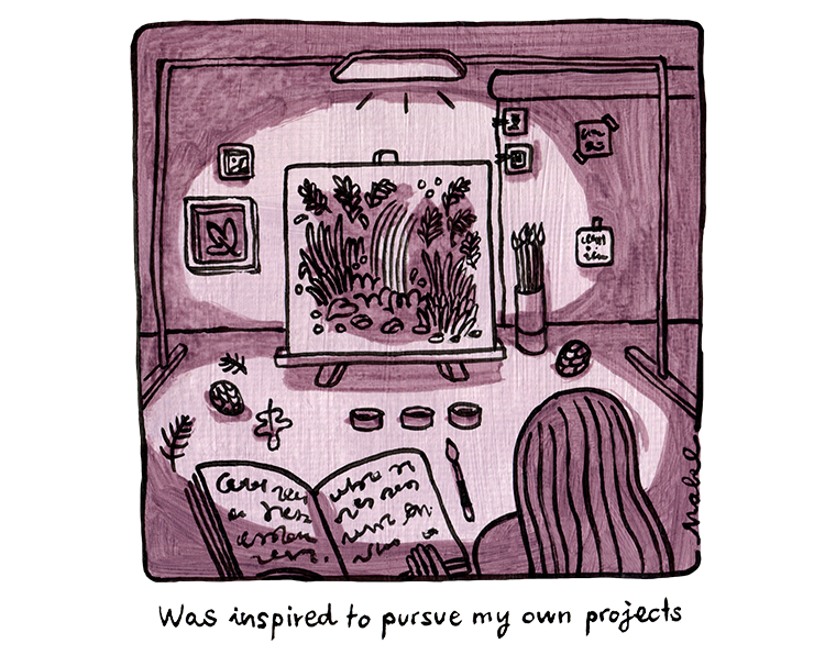 Illustration entitled ‘Was inspired to pursue my own projects’