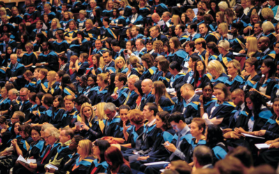 Graduates at ceremony