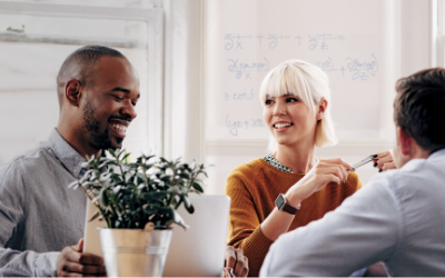 People smiling in an office