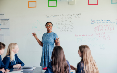 Teacher with students in class