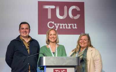 OU colleagues at a TUC Cymru event