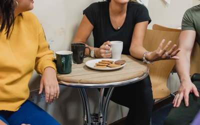 Coffee and biscuits on a table