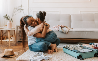 Person hugging a child