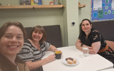 OU colleagues with Rebecca