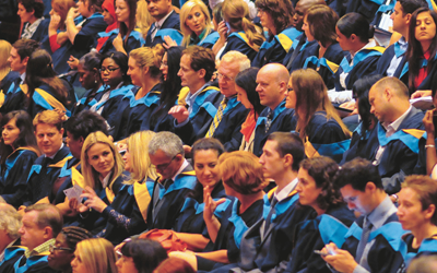 Crowd of OU graduates 