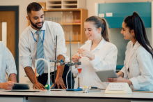 Male science teacher in a lab
