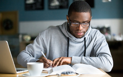 Student studying